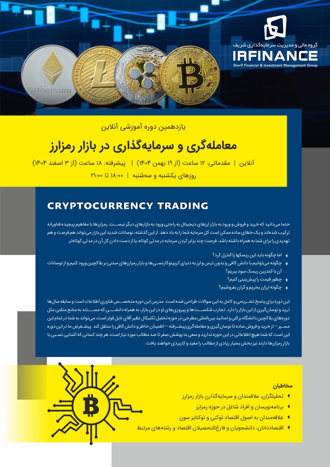 معامله گری بازار رمزارز | گروه مالی شریف | ورود به بازار رمزارز