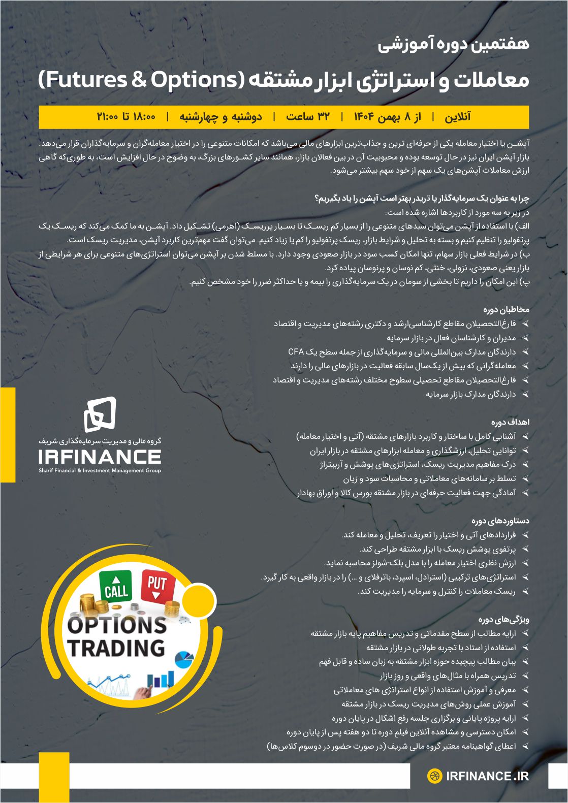 استراتژی اختیار معامله | گروه مالی شریف | معاملات اختیار معامله | معاملات آپشن
